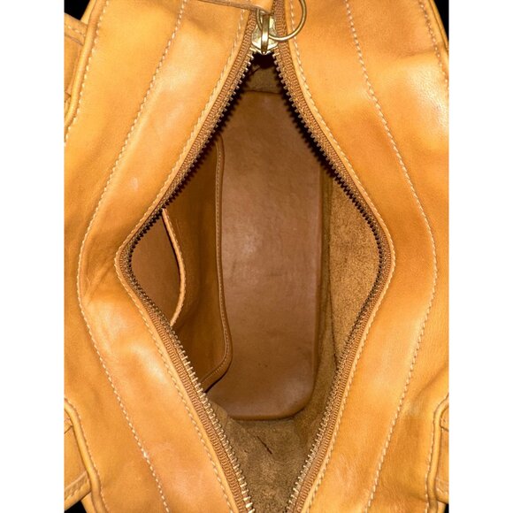 VTG Coach Bleecker Satchel 9303 Tan Leather Brass Two-Handle Tote 90s USA + Tag - Picture 6 of 7